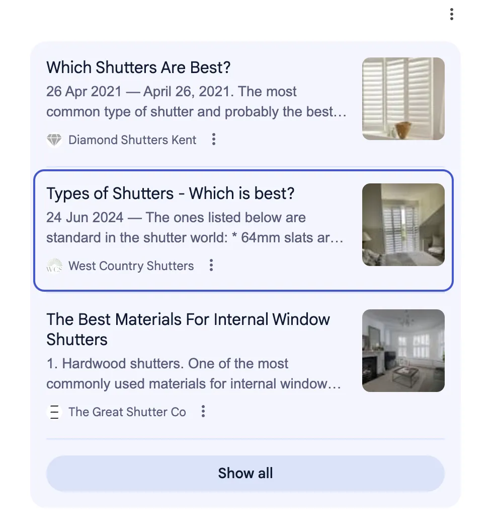SEO Essex client featured in Google AI Answers and Perspectives section for industry queries